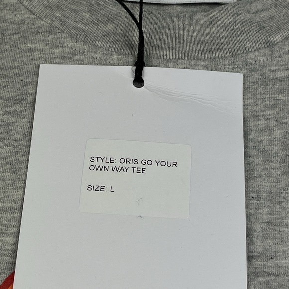 Oris T Shirt Mens Large Hölstein 1904 Go Your Own Way Organic Cotton Gray NWT - Picture 4 of 8